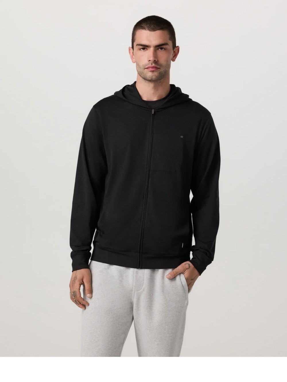 Vuori Ponte Black Heather Zip Hoodie, size medium - Picture 3 of 11